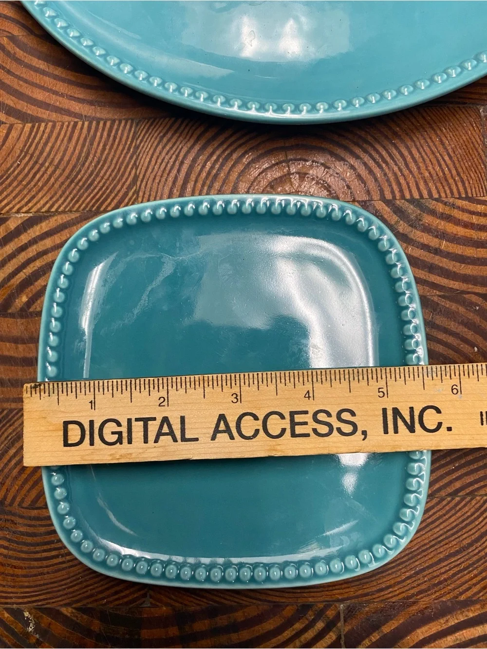Princess House Pavillion Del Mar Aqua Party Snack & Appetizer Plates Set of 7